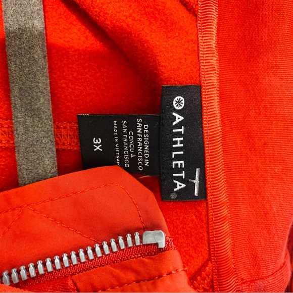 ATHLETA On My Way Triumph Zip-Up Hoodie Organic Cotton Orange Rust Size 3X - Picture 13 of 15